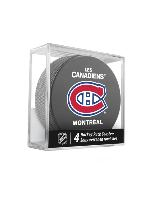 Montreal Canadiens Hockey Puck Coaster Set – NHL Licensed (4-Pack)