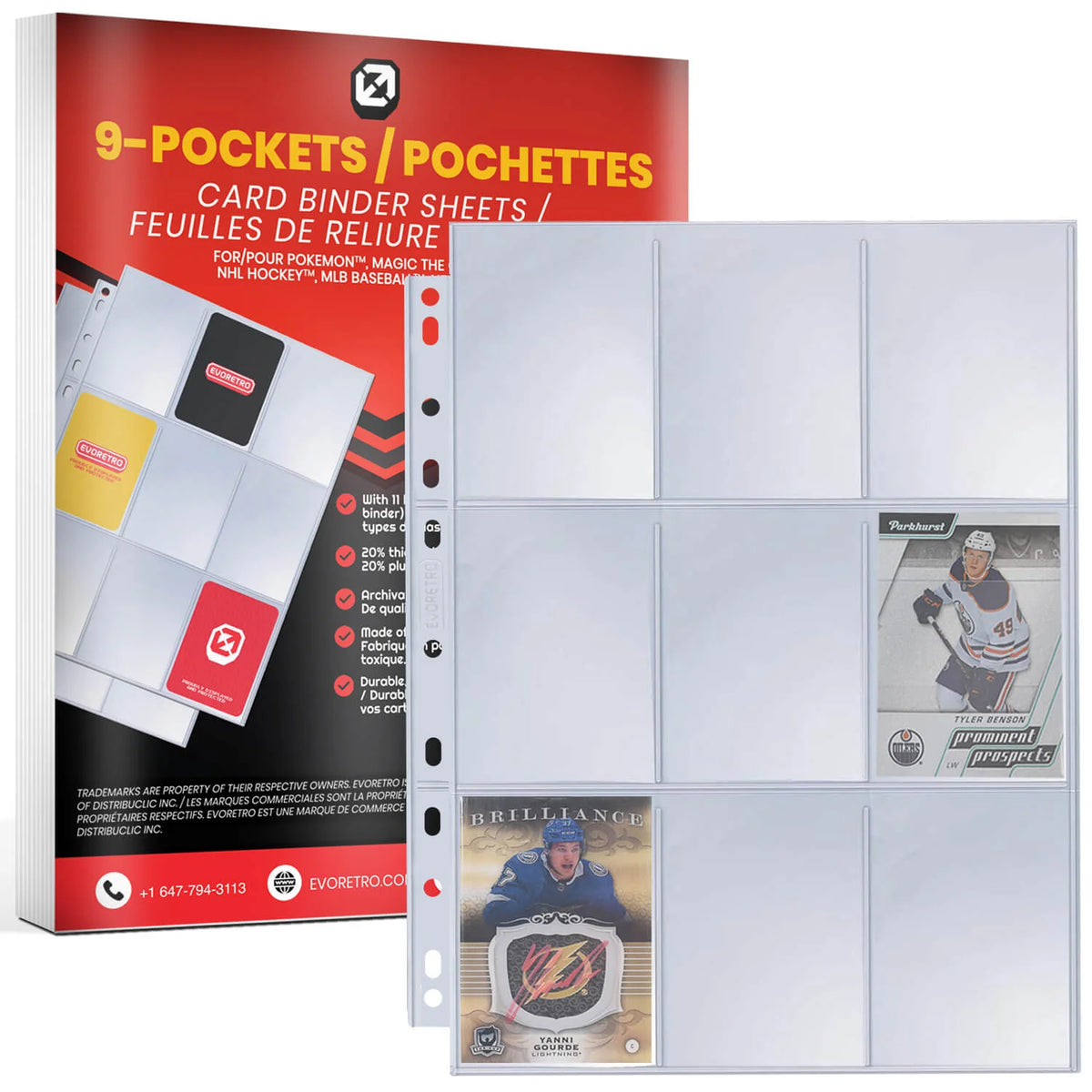 Evoretro 9-Pocket Card Binder Sheets