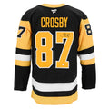 Sidney Crosby autographed Pittsburgh Penguins Fanatics Premium Jersey back view showing number 87 and signature