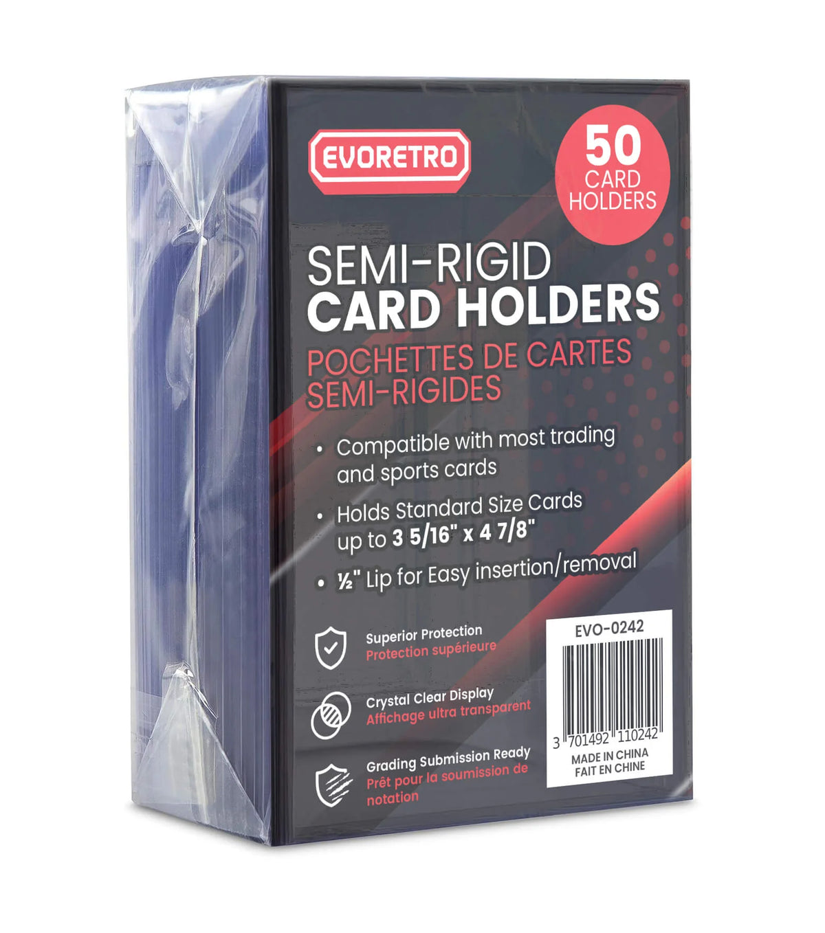 Evoretro Semi-Rigid Card Holders 50 Pack