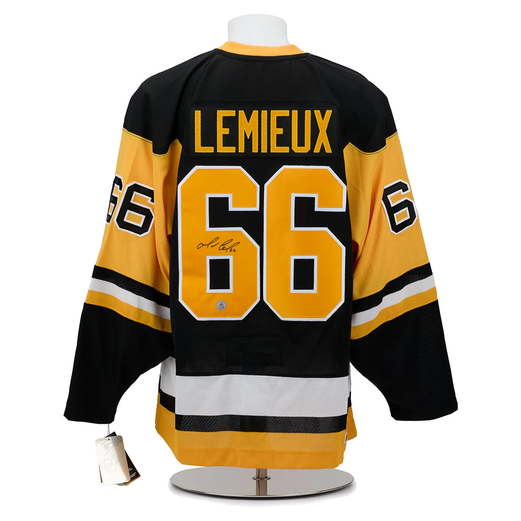 Mario Lemieux Signed Penguins Jersey - Back view