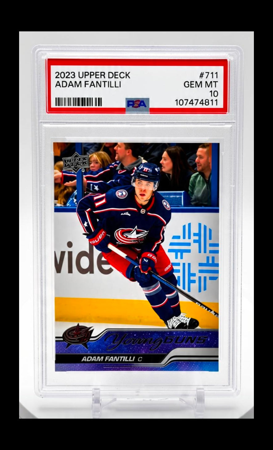 2023-24 Upper Deck Young Guns Adam Fantilli PSA 10 #711 Columbus Blue Jackets