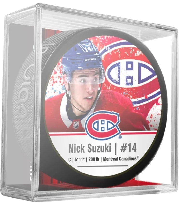 Nick Suzuki NHLPA Player Puck – Montreal Canadiens #14